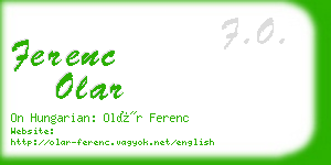 ferenc olar business card